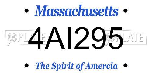 4AI295 Massachusetts License Plate