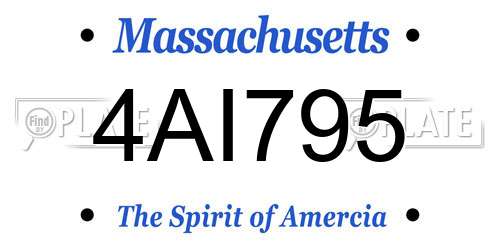 4AI795 Massachusetts License Plate