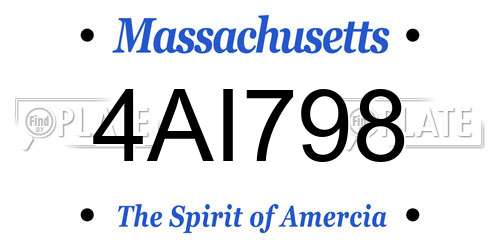 4AI798 Massachusetts License Plate