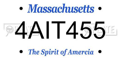 4AIT455 Massachusetts License Plate