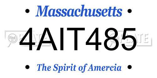 4AIT485 Massachusetts License Plate