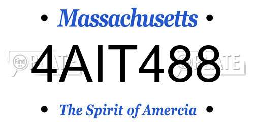 4AIT488 Massachusetts License Plate