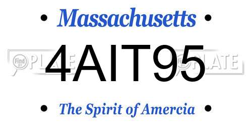 4AIT95 Massachusetts License Plate