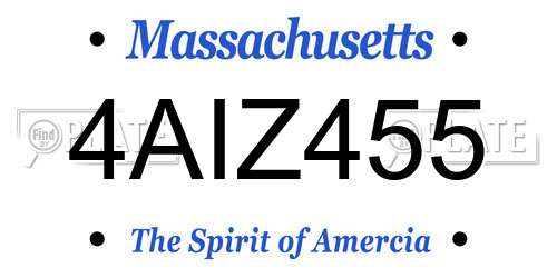 4AIZ455 Massachusetts License Plate