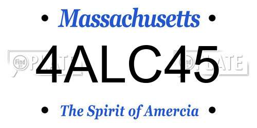 4ALC45 Massachusetts License Plate