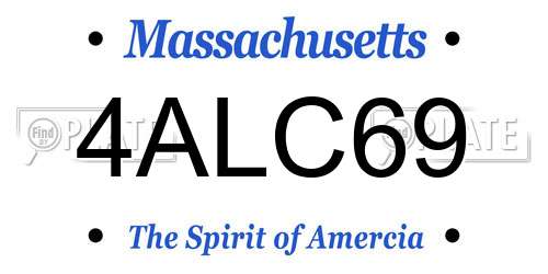 4ALC69 Massachusetts License Plate