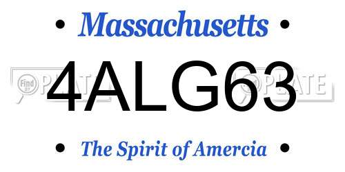 4ALG63 Massachusetts License Plate