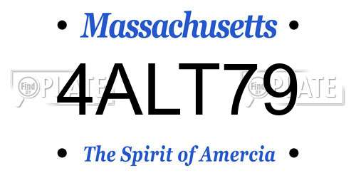 4ALT79 Massachusetts License Plate