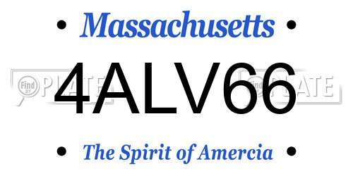 4ALV66 Massachusetts License Plate