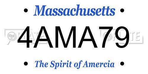 4AMA79 Massachusetts License Plate