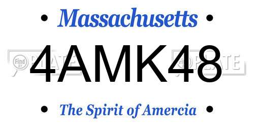 4AMK48 Massachusetts License Plate