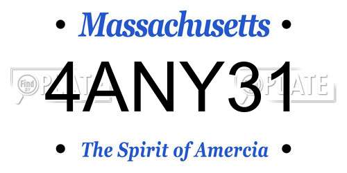 4ANY31 Massachusetts License Plate