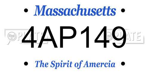 4AP149 Massachusetts License Plate