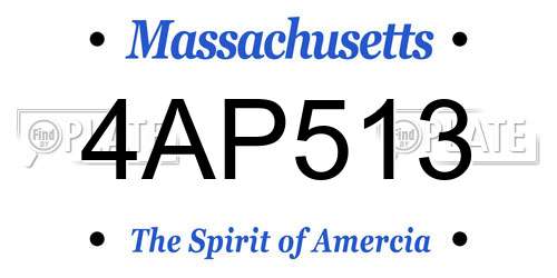 4AP513 Massachusetts License Plate
