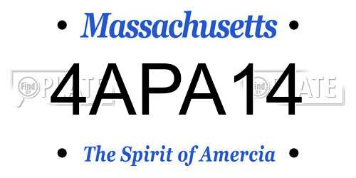 4APA14 Massachusetts License Plate