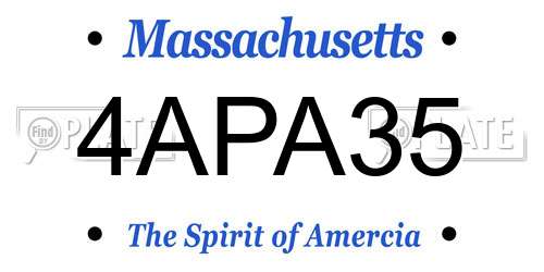 4APA35 Massachusetts License Plate