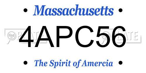 4APC56 Massachusetts License Plate