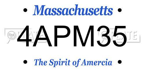 4APM35 Massachusetts License Plate