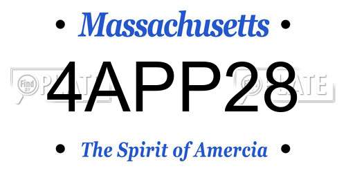 4APP28 Massachusetts License Plate
