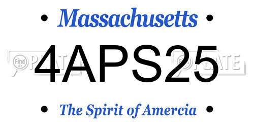 4APS25 Massachusetts License Plate