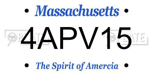 4APV15 Massachusetts License Plate