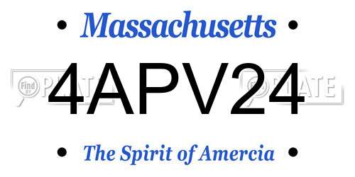 4APV24 Massachusetts License Plate
