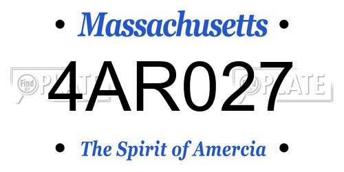 4AR027 Massachusetts License Plate