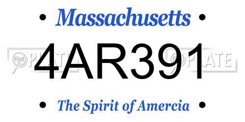 4AR391 Massachusetts License Plate