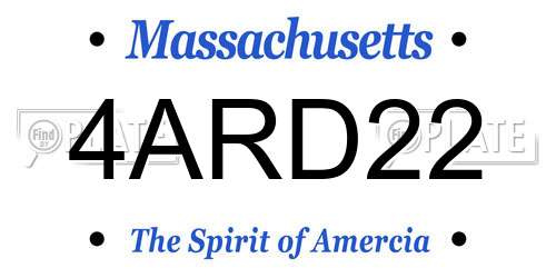 4ARD22 Massachusetts License Plate