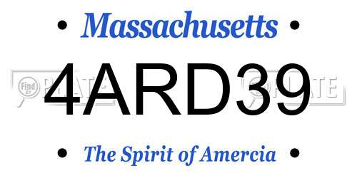 4ARD39 Massachusetts License Plate