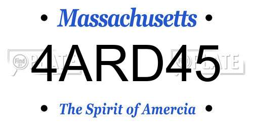 4ARD45 Massachusetts License Plate
