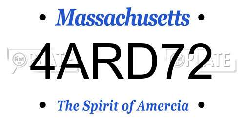 4ARD72 Massachusetts License Plate