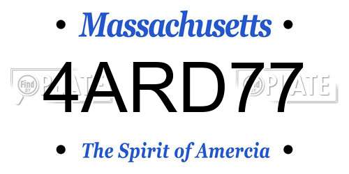 4ARD77 Massachusetts License Plate