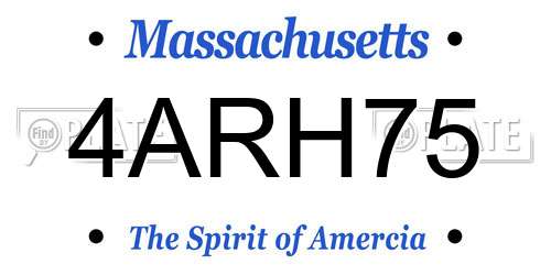 4ARH75 Massachusetts License Plate