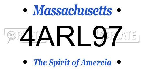 4ARL97 Massachusetts License Plate