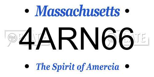 4ARN66 Massachusetts License Plate
