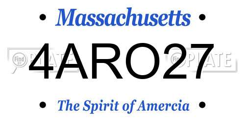 4ARO27 Massachusetts License Plate