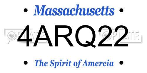 4ARQ22 Massachusetts License Plate