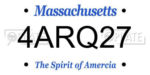 4ARQ27 Massachusetts License Plate