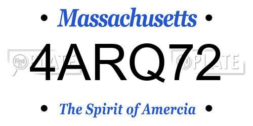 4ARQ72 Massachusetts License Plate
