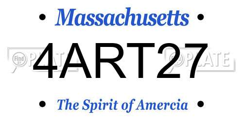 4ART27 Massachusetts License Plate