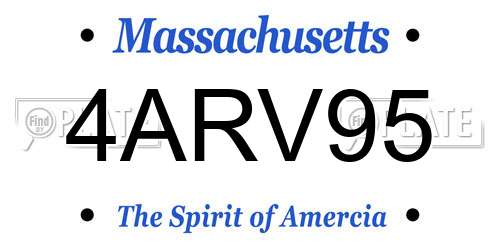 4ARV95 Massachusetts License Plate