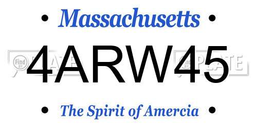 4ARW45 Massachusetts License Plate