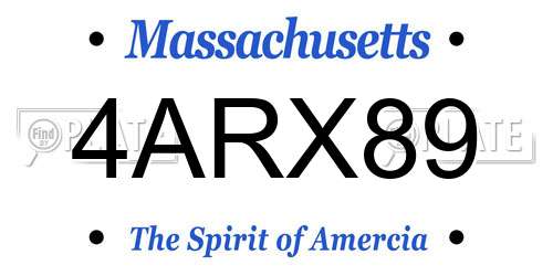 4ARX89 Massachusetts License Plate