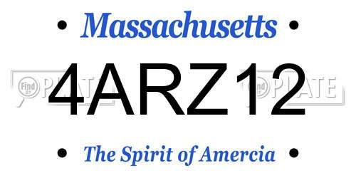 4ARZ12 Massachusetts License Plate