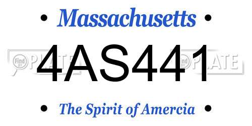 4AS441 Massachusetts License Plate