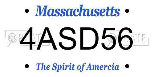 4ASD56 Massachusetts License Plate