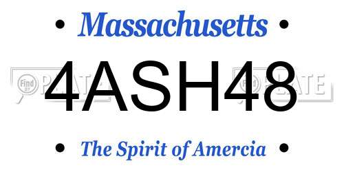 4ASH48 Massachusetts License Plate