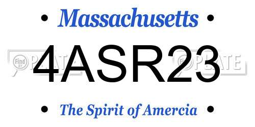 4ASR23 Massachusetts License Plate