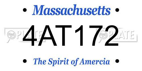 4AT172 Massachusetts License Plate